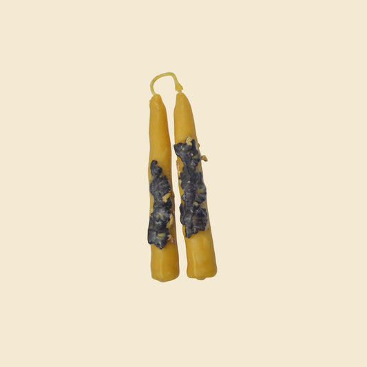 Duo velas cera de abejas - Teraviva