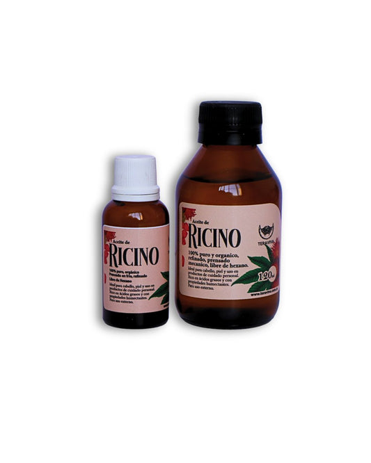 Aceite de ricino puro en frasco ámbar 30 ml y 120 ml
