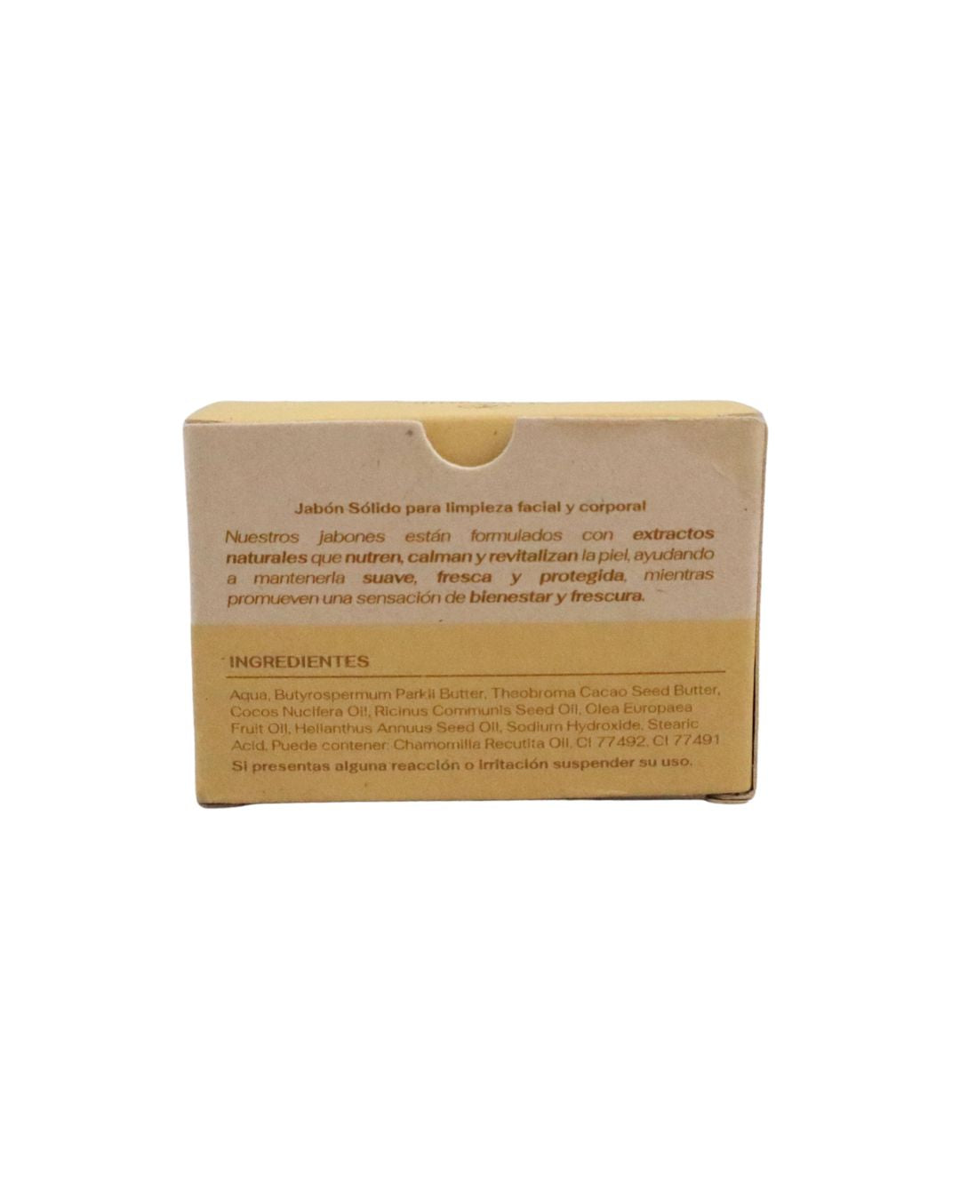 Ingredientes naturales del jabón facial de manzanilla Pachha