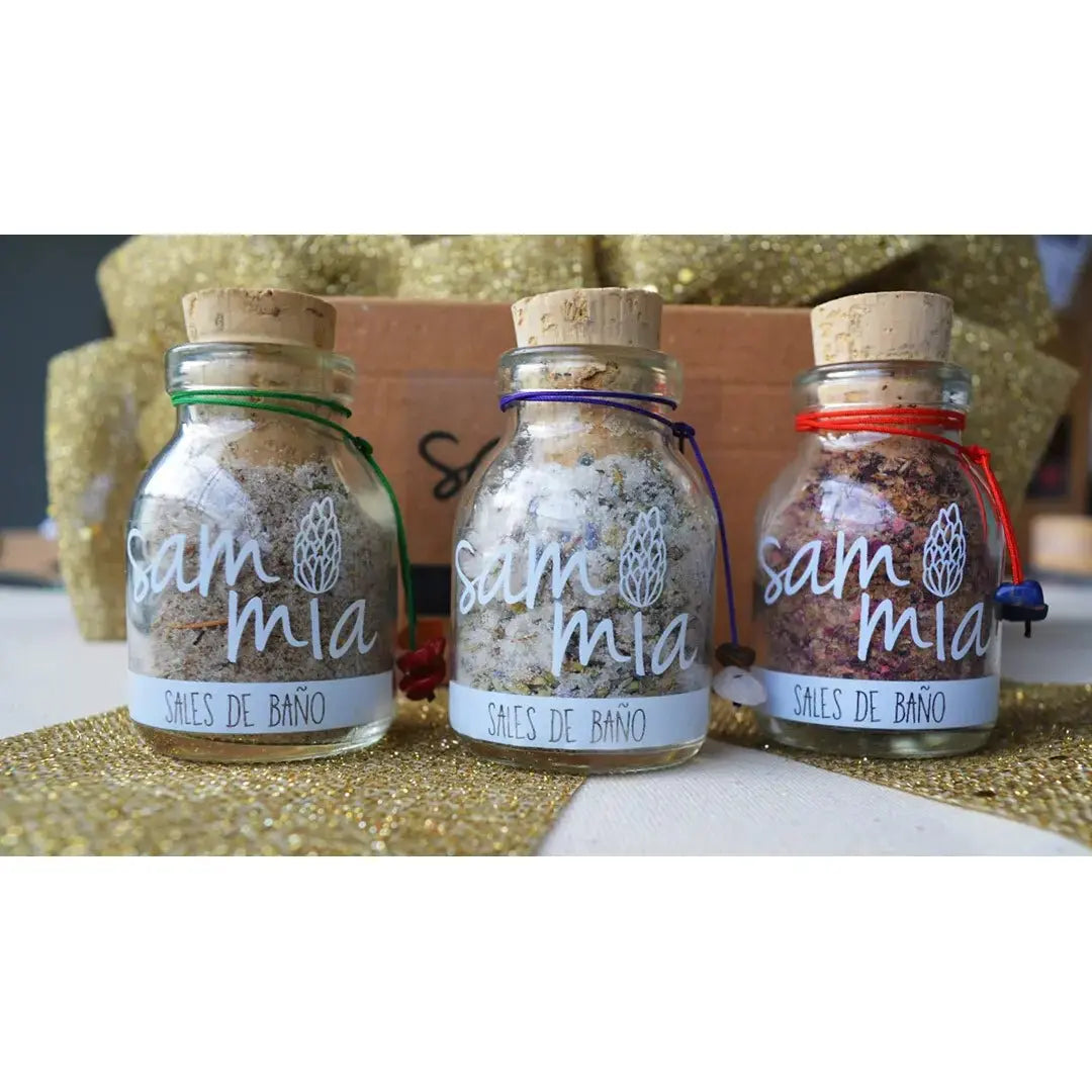 Kit de tres sales exfoliantes Almamago de 50 gramos cada una