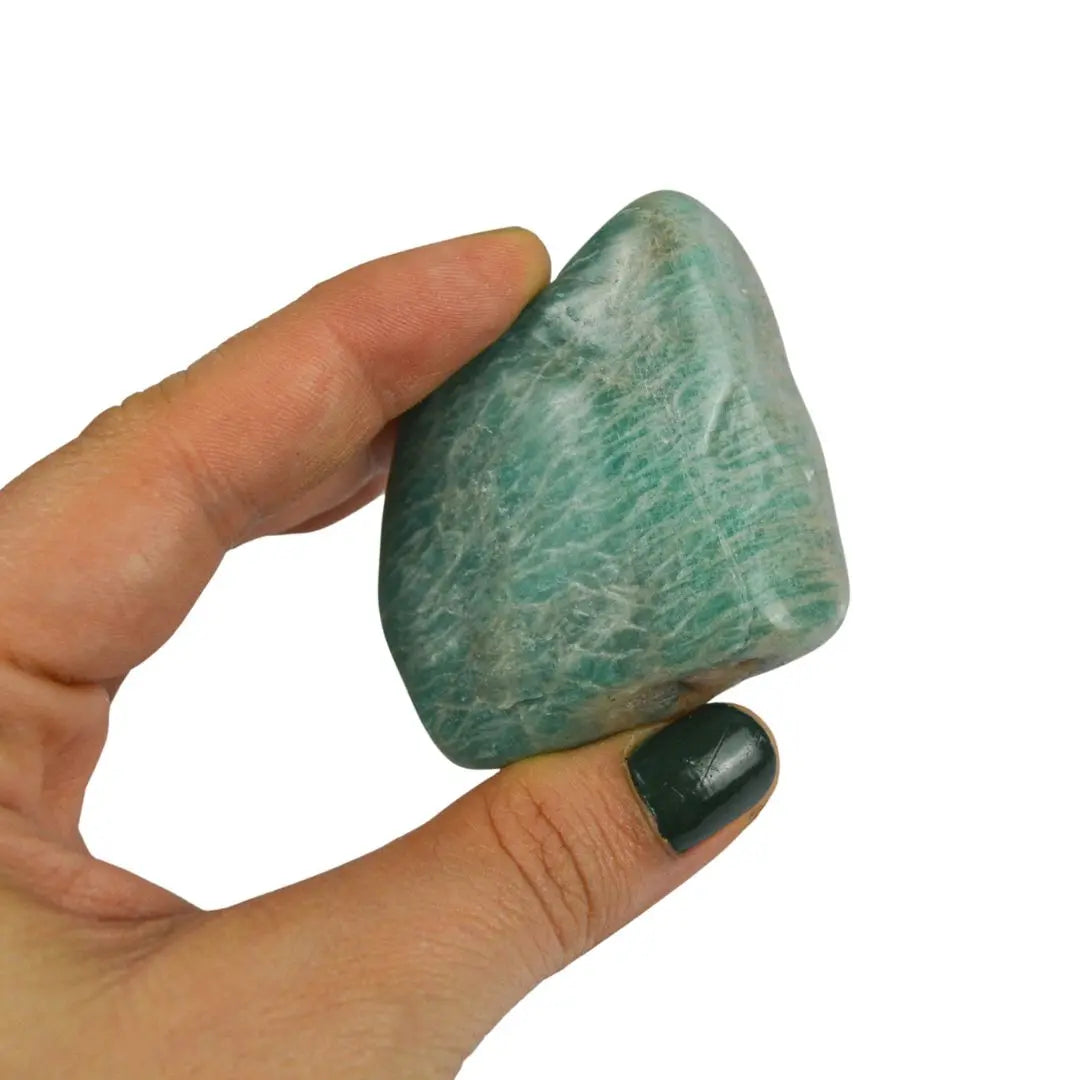 Piedra amazonita natural verde azulada