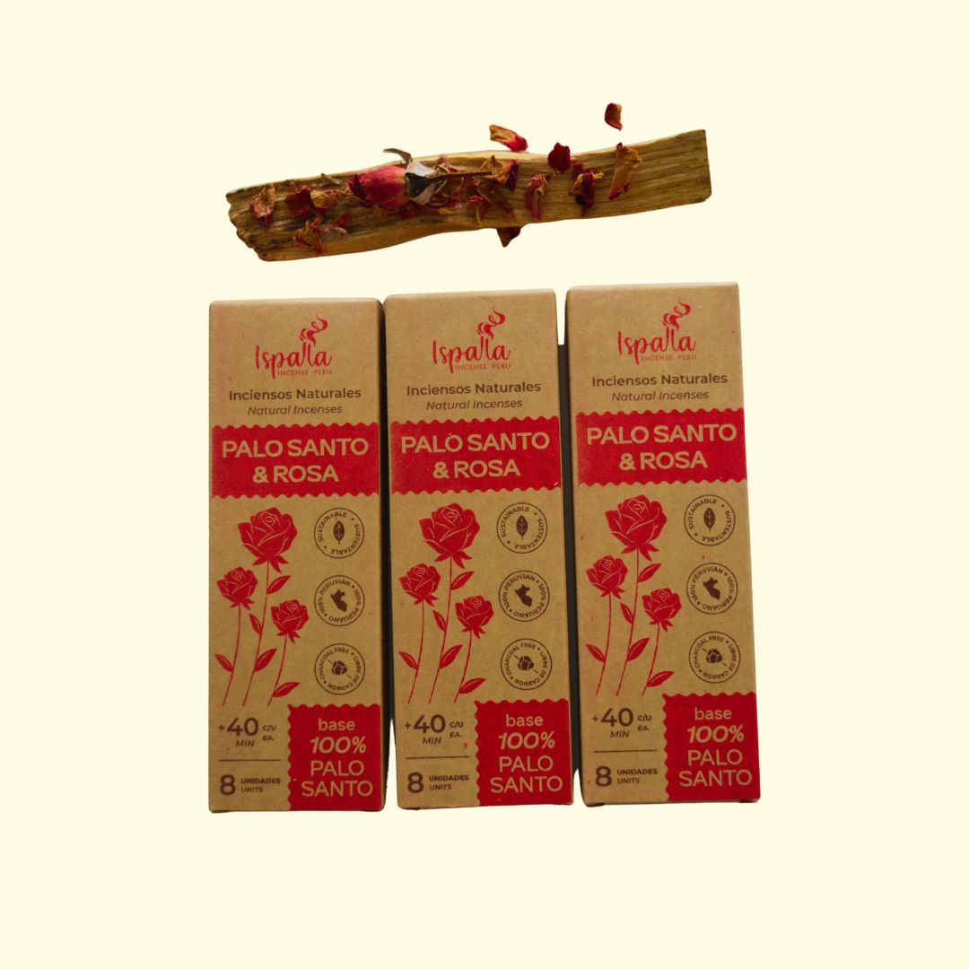 Ispalla Palo Santo con rosas Incienso artesanal - Teraviva