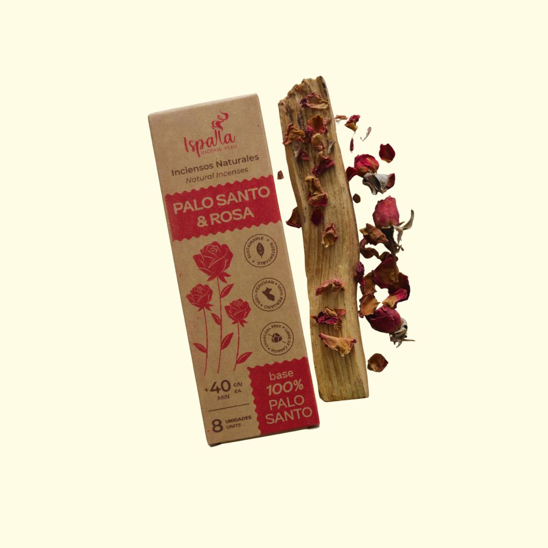 Ispalla Palo Santo con rosas Incienso artesanal - Teraviva