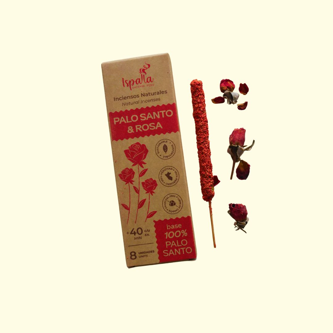 Ispalla Palo Santo con rosas Incienso artesanal - Teraviva