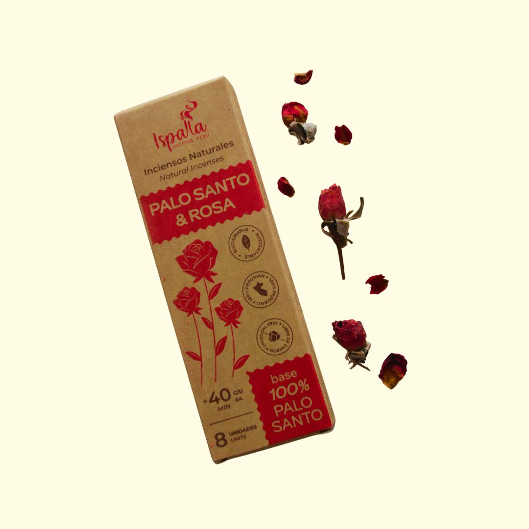 Ispalla Palo Santo con rosas Incienso artesanal - Teraviva