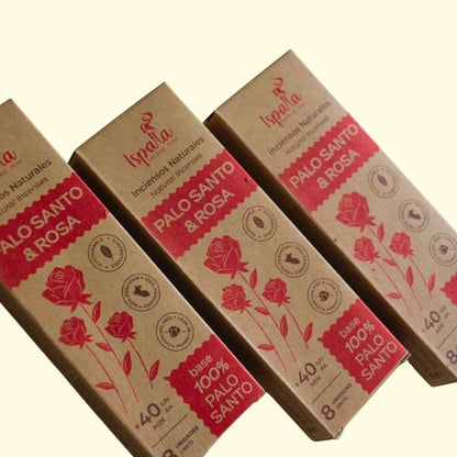 Ispalla Palo Santo con rosas Incienso artesanal - Teraviva