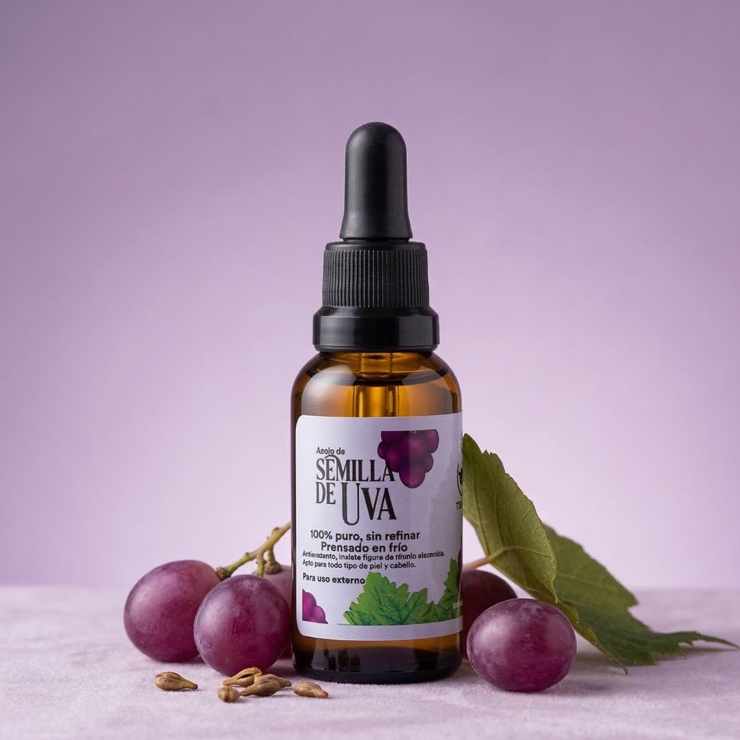 Aceite vegetal de semilla de uva para la piel y el rostro