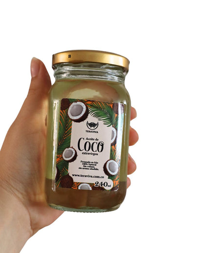 Aceite de coco prensado en frío sin refinar