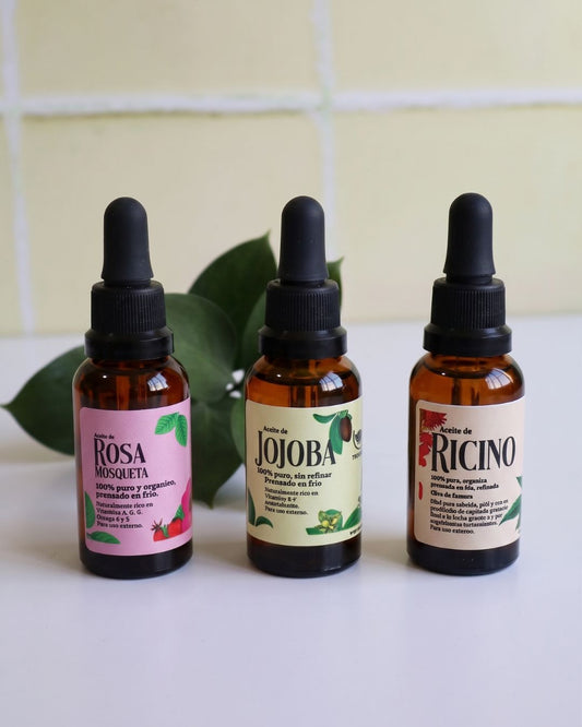 Aceites faciales puros y naturales prensados en frio sin aditivos