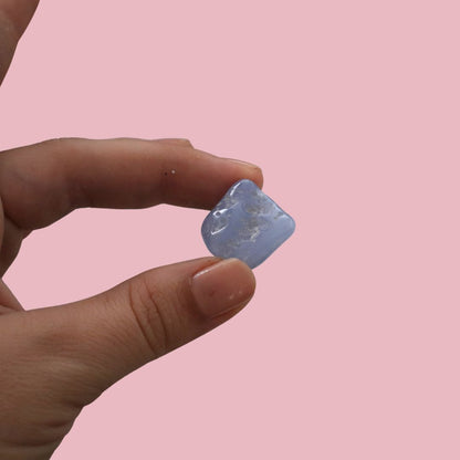 Ágata blue lace pulida, piedra de calma en pieza única
