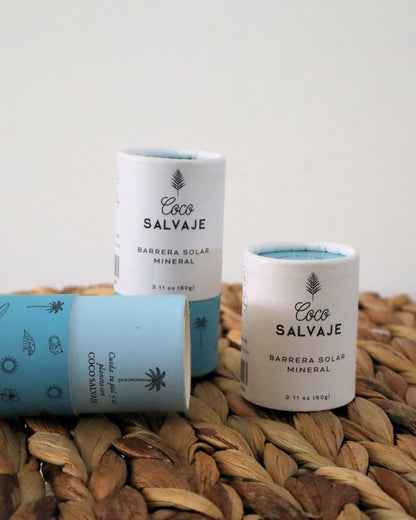 Dos unidades de barrera solar Coco Salvaje sobre base de fibra natural
