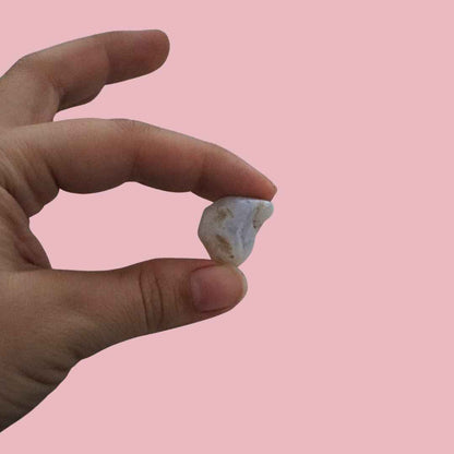 Ágata blue lace pulida, piedra de calma en pieza única
