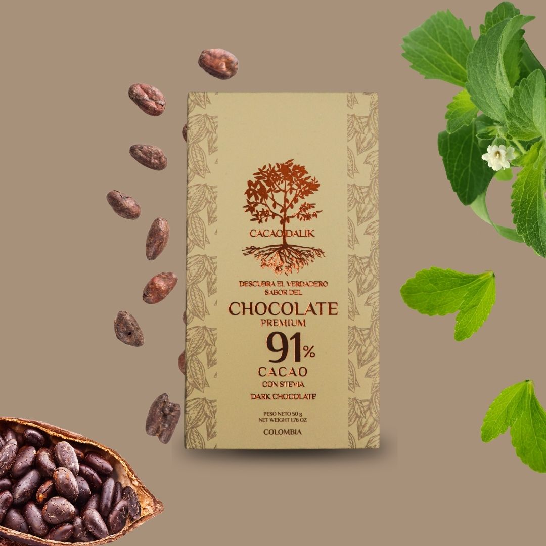 Chocolatina chocolate con stevia sin azúcar Colombia
