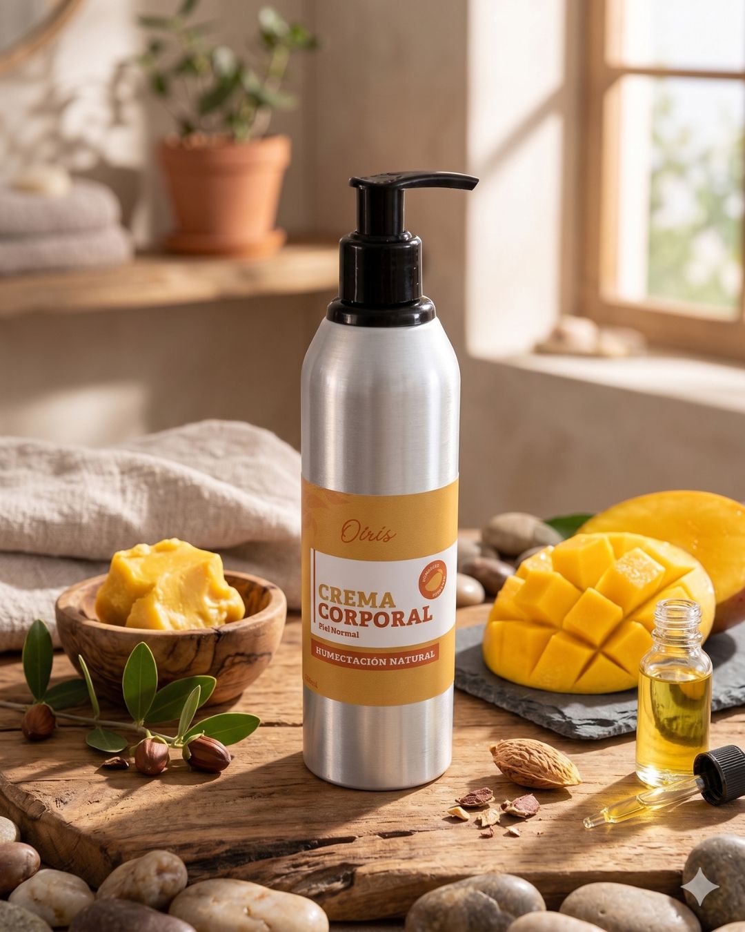 Crema humectante corporal sin parabenos ni siliconas