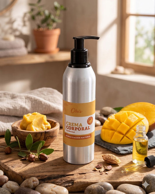Crema humectante corporal sin parabenos ni siliconas