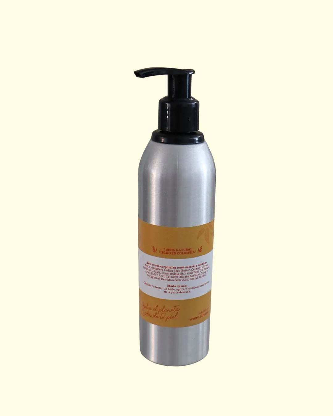 Crema humectante corporal sin parabenos ni siliconas