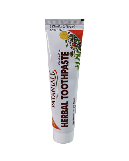 Tubo vertical de crema dental herbal ayurvédica Patanjali