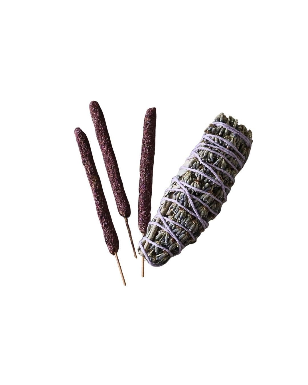 Incienso artesanal de palo santo con lavanda para aromaterapia y meditación