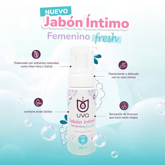 Textura en espuma del jabón íntimo Uva Fresh