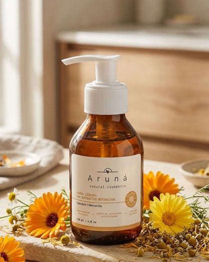 Jabón líquido caléndula y manzanilla facial Aruná