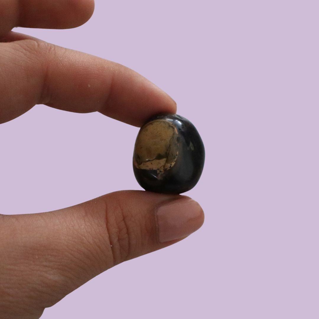Ónix negro piedra rodada para la protección y el enfoque