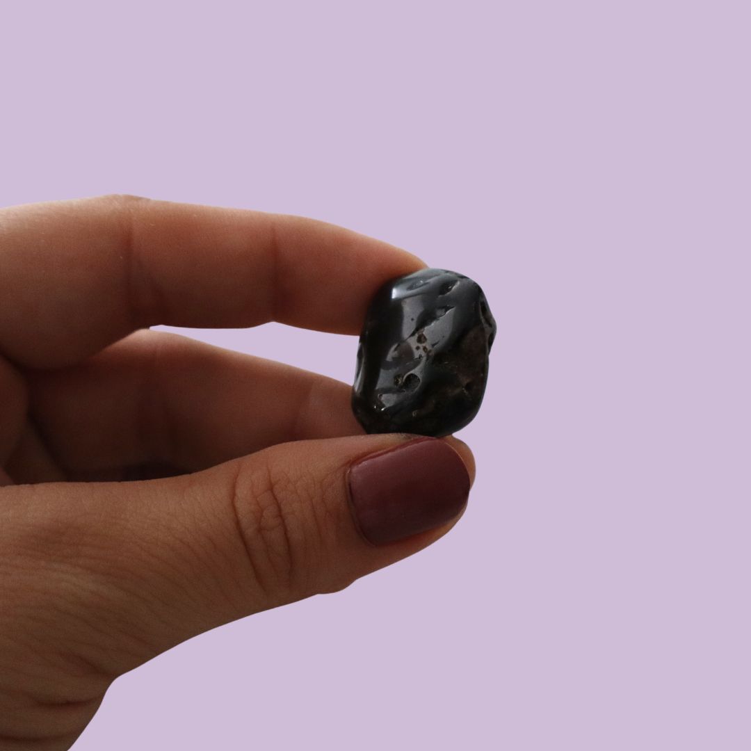 Ónix negro piedra rodada para la protección y el enfoque
