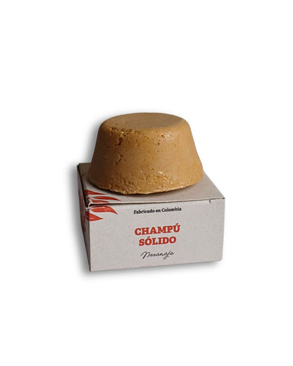Barra de champú sólido Oiris con ingredientes naturales coco y naranja