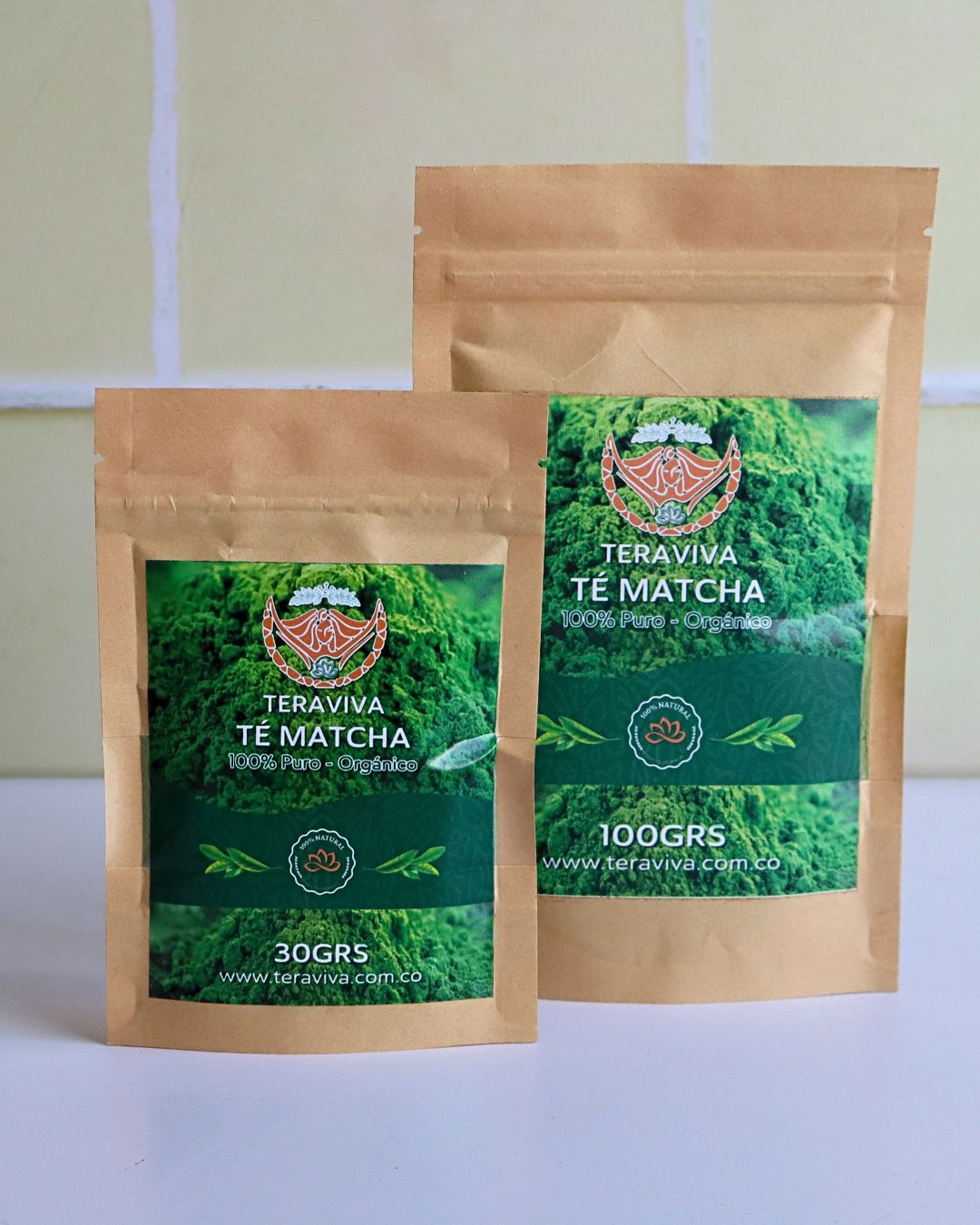 Té matcha Teraviva presentaciones 30g y 100g - envío Colombia