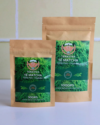 Té matcha Teraviva presentaciones 30g y 100g - envío Colombia