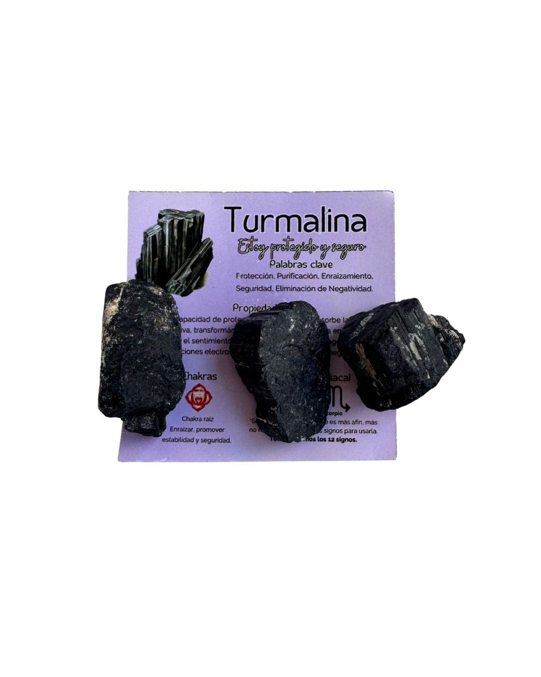 Turmalina negra en bruto - piedra natural de protección energética - Teraviva