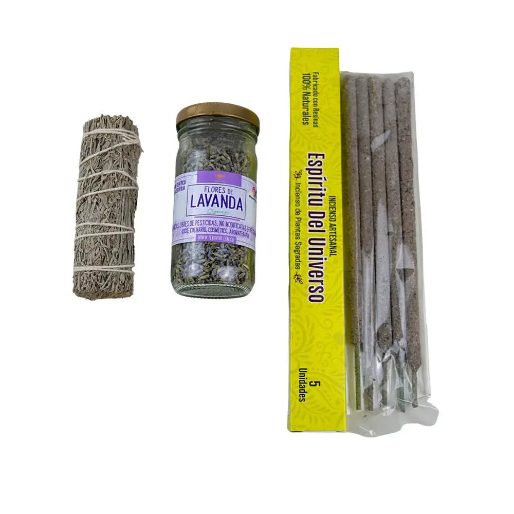 Kit meditacion: copal, lavanda, ramito sahumerio meditación - Teraviva