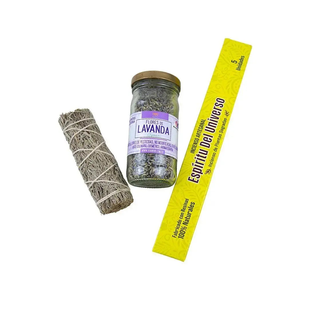 Kit meditacion: copal, lavanda, ramito sahumerio meditación - Teraviva